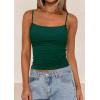 imagePRETTYGARDEN Summer Tank Tops for Women 2025 Sleeveless Spaghetti Strap Camisole Basic Crop Top Cute Going Out Fitted ShirtsDark Green