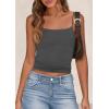 imagePRETTYGARDEN Summer Tank Tops for Women 2025 Sleeveless Spaghetti Strap Camisole Basic Crop Top Cute Going Out Fitted ShirtsDark Grey