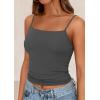 imagePRETTYGARDEN Summer Tank Tops for Women 2025 Sleeveless Spaghetti Strap Camisole Basic Crop Top Cute Going Out Fitted ShirtsDark Grey