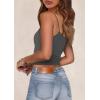 imagePRETTYGARDEN Summer Tank Tops for Women 2025 Sleeveless Spaghetti Strap Camisole Basic Crop Top Cute Going Out Fitted ShirtsDark Grey