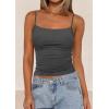 imagePRETTYGARDEN Summer Tank Tops for Women 2025 Sleeveless Spaghetti Strap Camisole Basic Crop Top Cute Going Out Fitted ShirtsDark Grey