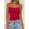 imagePRETTYGARDEN Summer Tank Tops for Women 2025 Sleeveless Spaghetti Strap Camisole Basic Crop Top Cute Going Out Fitted ShirtsRed