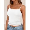 imagePRETTYGARDEN Summer Tank Tops for Women 2025 Sleeveless Spaghetti Strap Camisole Basic Crop Top Cute Going Out Fitted ShirtsWhite