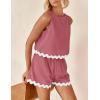 imagePRETTYGARDEN Womens 2 Piece Beach Vacation Outfits Casual Cropped Tank Top High Waist Shorts Set TracksuitBean Paste Red