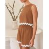 imagePRETTYGARDEN Womens 2 Piece Beach Vacation Outfits Casual Cropped Tank Top High Waist Shorts Set TracksuitBrown