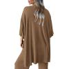 imagePRETTYGARDEN Womens 2 Piece Outfits Casual Short Sleeve Pullover Tops and Wide Leg Pants Lounge Sets TracksuitsDark Khaki