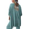 imagePRETTYGARDEN Womens 2 Piece Outfits Casual Short Sleeve Pullover Tops and Wide Leg Pants Lounge Sets TracksuitsFruit Green