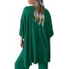 imagePRETTYGARDEN Womens 2 Piece Outfits Casual Short Sleeve Pullover Tops and Wide Leg Pants Lounge Sets TracksuitsGreen