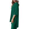 imagePRETTYGARDEN Womens 2 Piece Outfits Casual Short Sleeve Pullover Tops and Wide Leg Pants Lounge Sets TracksuitsGreen