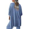 imagePRETTYGARDEN Womens 2 Piece Outfits Casual Short Sleeve Pullover Tops and Wide Leg Pants Lounge Sets TracksuitsGrey Blue