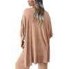 imagePRETTYGARDEN Womens 2 Piece Outfits Casual Short Sleeve Pullover Tops and Wide Leg Pants Lounge Sets TracksuitsKhaki