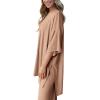 imagePRETTYGARDEN Womens 2 Piece Outfits Casual Short Sleeve Pullover Tops and Wide Leg Pants Lounge Sets TracksuitsKhaki