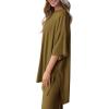 imagePRETTYGARDEN Womens 2 Piece Outfits Casual Short Sleeve Pullover Tops and Wide Leg Pants Lounge Sets TracksuitsLight Army Green