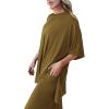 imagePRETTYGARDEN Womens 2 Piece Outfits Casual Short Sleeve Pullover Tops and Wide Leg Pants Lounge Sets TracksuitsLight Army Green