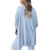 imagePRETTYGARDEN Womens 2 Piece Outfits Casual Short Sleeve Pullover Tops and Wide Leg Pants Lounge Sets TracksuitsLight Blue