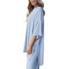 imagePRETTYGARDEN Womens 2 Piece Outfits Casual Short Sleeve Pullover Tops and Wide Leg Pants Lounge Sets TracksuitsLight Blue