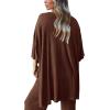 imagePRETTYGARDEN Womens 2 Piece Outfits Casual Short Sleeve Pullover Tops and Wide Leg Pants Lounge Sets TracksuitsLight Coffee