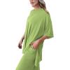imagePRETTYGARDEN Womens 2 Piece Outfits Casual Short Sleeve Pullover Tops and Wide Leg Pants Lounge Sets TracksuitsLight Green