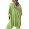 imagePRETTYGARDEN Womens 2 Piece Outfits Casual Short Sleeve Pullover Tops and Wide Leg Pants Lounge Sets TracksuitsLight Green
