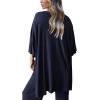 imagePRETTYGARDEN Womens 2 Piece Outfits Casual Short Sleeve Pullover Tops and Wide Leg Pants Lounge Sets TracksuitsNavy