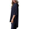 imagePRETTYGARDEN Womens 2 Piece Outfits Casual Short Sleeve Pullover Tops and Wide Leg Pants Lounge Sets TracksuitsNavy
