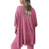 imagePRETTYGARDEN Womens 2 Piece Outfits Casual Short Sleeve Pullover Tops and Wide Leg Pants Lounge Sets TracksuitsPink