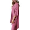 imagePRETTYGARDEN Womens 2 Piece Outfits Casual Short Sleeve Pullover Tops and Wide Leg Pants Lounge Sets TracksuitsPink