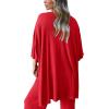 imagePRETTYGARDEN Womens 2 Piece Outfits Casual Short Sleeve Pullover Tops and Wide Leg Pants Lounge Sets TracksuitsRed