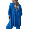 imagePRETTYGARDEN Womens 2 Piece Outfits Casual Short Sleeve Pullover Tops and Wide Leg Pants Lounge Sets TracksuitsRoyal Blue