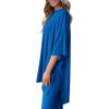 imagePRETTYGARDEN Womens 2 Piece Outfits Casual Short Sleeve Pullover Tops and Wide Leg Pants Lounge Sets TracksuitsRoyal Blue