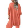 imagePRETTYGARDEN Womens 2 Piece Outfits Casual Short Sleeve Pullover Tops and Wide Leg Pants Lounge Sets TracksuitsWatermelon Red