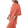 imagePRETTYGARDEN Womens 2 Piece Outfits Casual Short Sleeve Pullover Tops and Wide Leg Pants Lounge Sets TracksuitsWatermelon Red