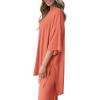 imagePRETTYGARDEN Womens 2 Piece Outfits Casual Short Sleeve Pullover Tops and Wide Leg Pants Lounge Sets TracksuitsWatermelon Red