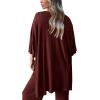 imagePRETTYGARDEN Womens 2 Piece Outfits Casual Short Sleeve Pullover Tops and Wide Leg Pants Lounge Sets TracksuitsWine Red