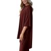 imagePRETTYGARDEN Womens 2 Piece Outfits Casual Short Sleeve Pullover Tops and Wide Leg Pants Lounge Sets TracksuitsWine Red