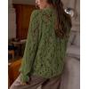 imagePRETTYGARDEN Womens Dressy Casual Lace Blouse Long Sleeve Button Up Shirts Tops Spring Fall Fashion ClothesArmy Green