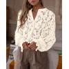 imagePRETTYGARDEN Womens Dressy Casual Lace Blouse Long Sleeve Button Up Shirts Tops Spring Fall Fashion ClothesBeige