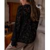 imagePRETTYGARDEN Womens Dressy Casual Lace Blouse Long Sleeve Button Up Shirts Tops Spring Fall Fashion ClothesBlack