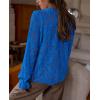 imagePRETTYGARDEN Womens Dressy Casual Lace Blouse Long Sleeve Button Up Shirts Tops Spring Fall Fashion ClothesBlue