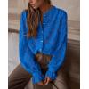 imagePRETTYGARDEN Womens Dressy Casual Lace Blouse Long Sleeve Button Up Shirts Tops Spring Fall Fashion ClothesBlue