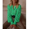 imagePRETTYGARDEN Womens Dressy Casual Lace Blouse Long Sleeve Button Up Shirts Tops Spring Fall Fashion ClothesGreen