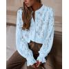 imagePRETTYGARDEN Womens Dressy Casual Lace Blouse Long Sleeve Button Up Shirts Tops Spring Fall Fashion ClothesLight Blue