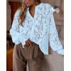 imagePRETTYGARDEN Womens Dressy Casual Lace Blouse Long Sleeve Button Up Shirts Tops Spring Fall Fashion ClothesLight Blue