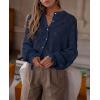 imagePRETTYGARDEN Womens Dressy Casual Lace Blouse Long Sleeve Button Up Shirts Tops Spring Fall Fashion ClothesNavy
