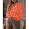 imagePRETTYGARDEN Womens Dressy Casual Lace Blouse Long Sleeve Button Up Shirts Tops Spring Fall Fashion ClothesOrange