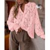 imagePRETTYGARDEN Womens Dressy Casual Lace Blouse Long Sleeve Button Up Shirts Tops Spring Fall Fashion ClothesPink