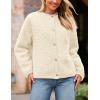imagePRETTYGARDEN Womens Faux Fur Shearling Coat Fuzzy Fleece Button Up Trendy Fall Winter Cropped Jackets OuterwearWhite