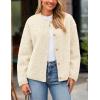 imagePRETTYGARDEN Womens Faux Fur Shearling Coat Fuzzy Fleece Button Up Trendy Fall Winter Cropped Jackets OuterwearWhite