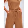 imagePRETTYGARDEN Womens Jumpsuits Summer Casual One Piece Outfits Sleeveless Wide Leg Long Pants RompersCamel