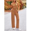 imagePRETTYGARDEN Womens Jumpsuits Summer Casual One Piece Outfits Sleeveless Wide Leg Long Pants RompersCamel